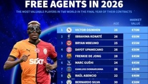 Leyu Sports-合同年球员身价：奥斯梅恩居首，于帕、德容、多纳鲁马、特奥在列